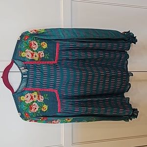 Anthropologie Sheer Floral Top